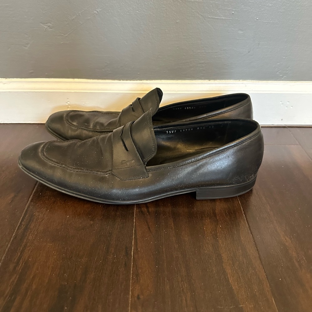 Ferragamo black loafers men’s size 13